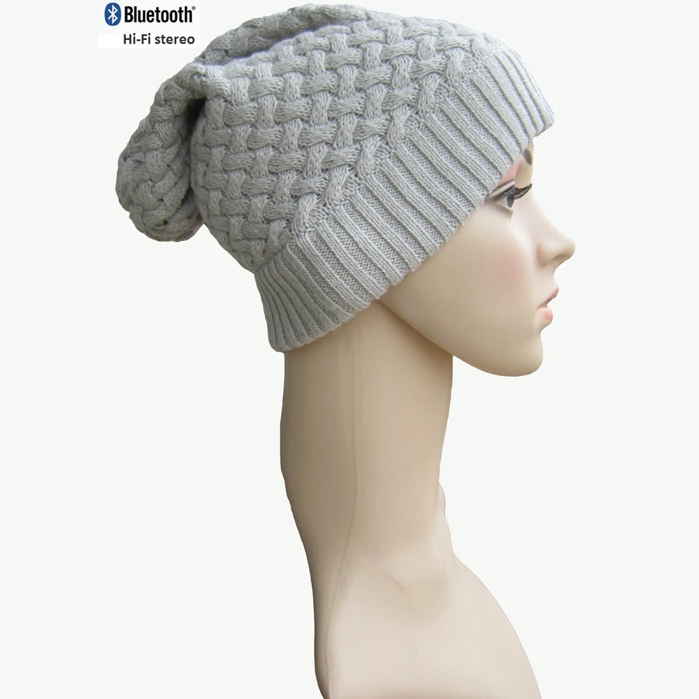 Вязаная шапка с меховой шар и smart bluetooth шапочка наушниками |