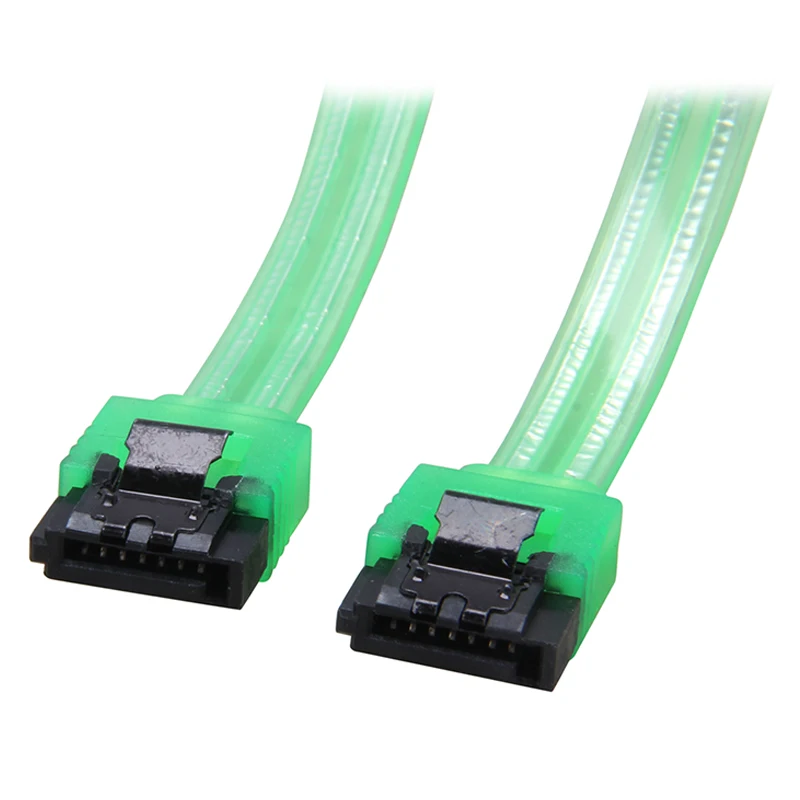 Кабель для передачи данных 24 дюйма, 6 ГБ/сек., SATA3, серийный ATA, с защелкой, для ПК, ноутбука, SATA 3,0, SATAIII, 6 Гбит/с, HDD, жесткий диск/SSD, УФ-зеленый