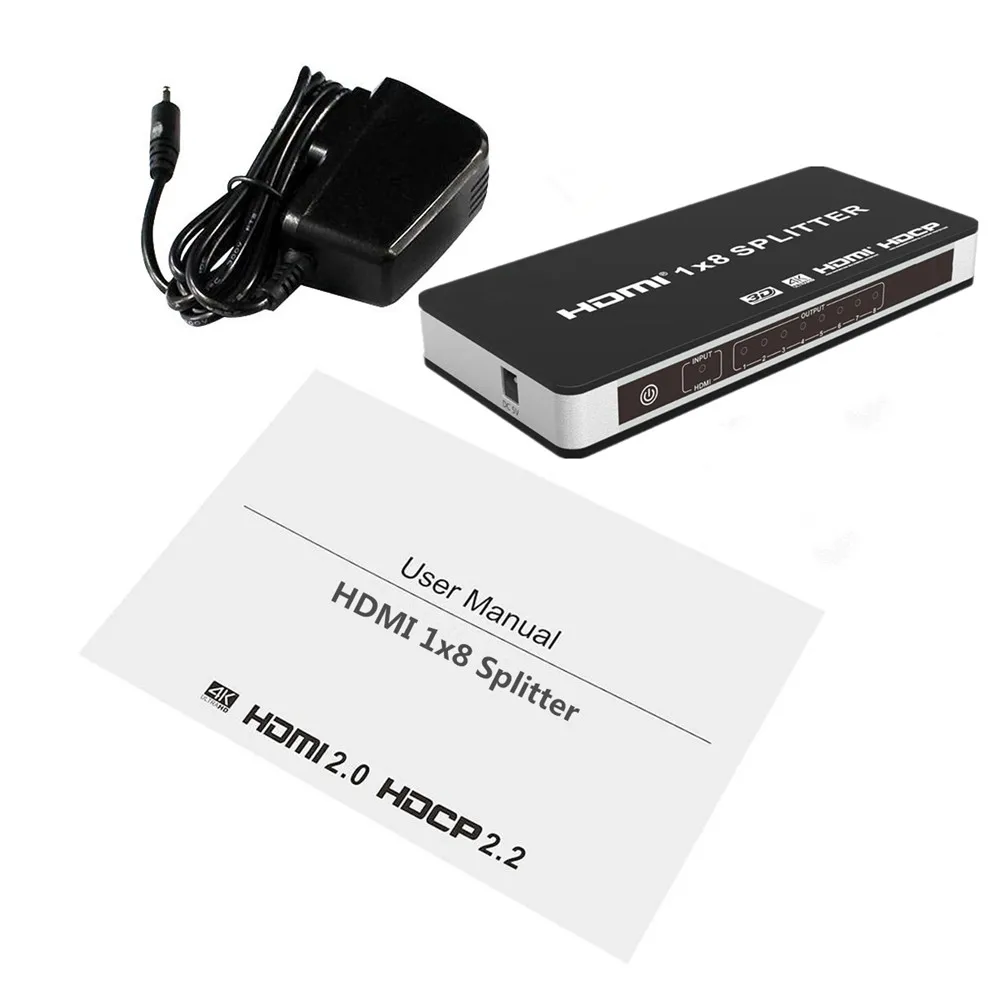 HDMI 2 0 HDCP 1x4 1X8 сплиттер 1 вход 4/8 выход 4K @ 60 Гц Сплиттер Усилитель Переключатель