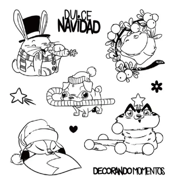 С рисунком собачки и котика прозрачный силиконовый штамп/замазка для &quotсделай