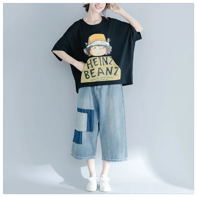 

Cartoon print t shirt cotton plus size tshirt harajuku t shirt women streetwear t-shirt vintage elegant tops tide women clothes