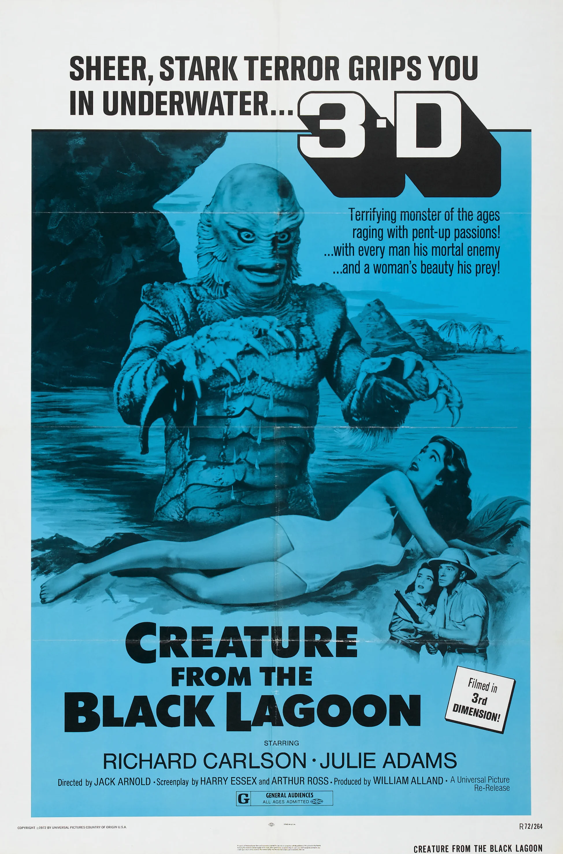 Germany Creature from the Black Lagoon (1954) Sci-Fi Movie Film Retro Vintage Kraft Poster Canvas Wall Sticker Home Decor | Дом и сад
