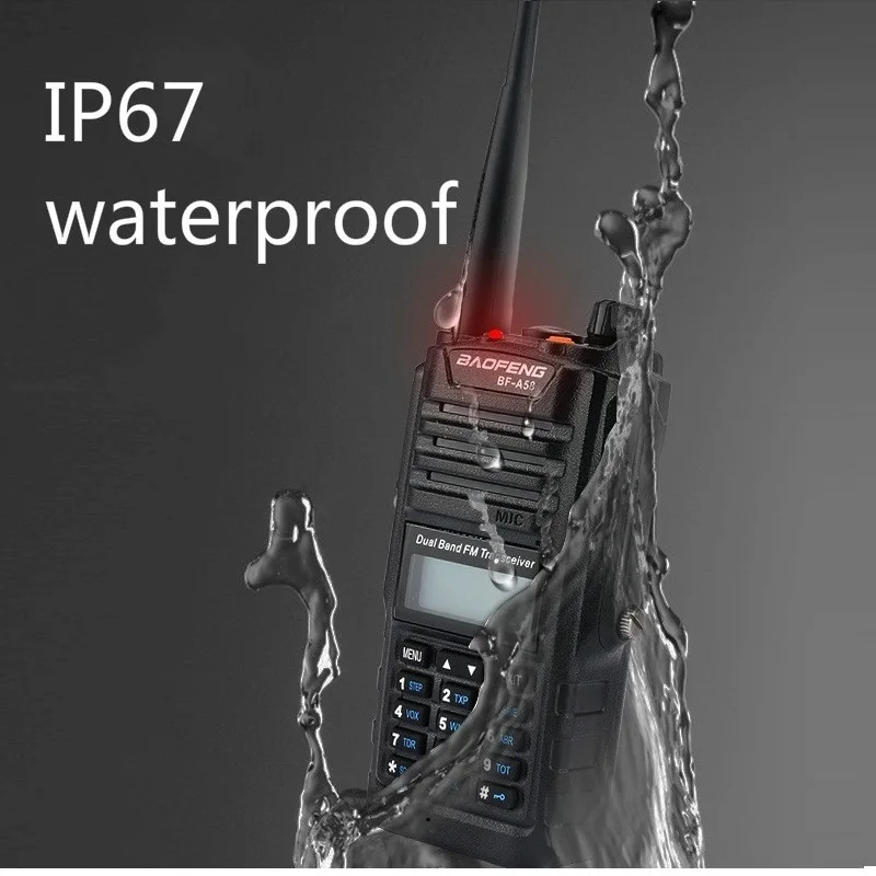 Рация BAOFENG BF A58 Talkie Водонепроницаемая UHF VHF cb радиолюбительская дальность действия