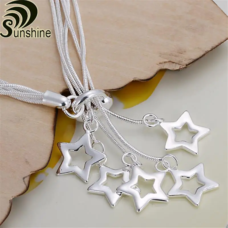 H153 high-quality multi-girl bracelet 925 silver jewelry pendant stars Jewelry factory wholesale | Украшения и аксессуары