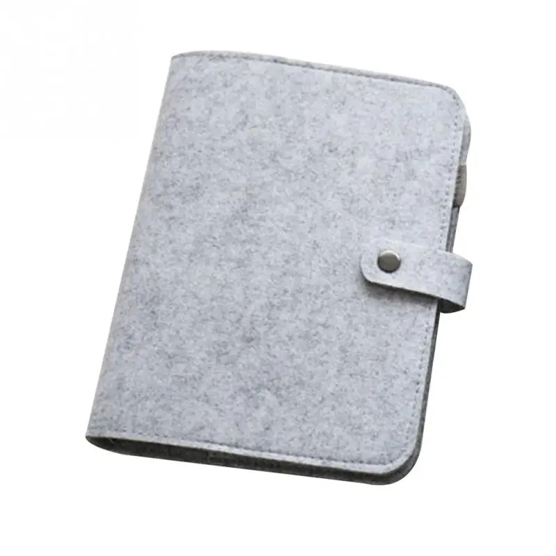 light gray A5 A6 спираль журнал блокнот обложка фетр 6 отверстий Винтаж Dokibook дневник DIY планировщик Органайзер школьные офисные принадлежности - Цвет: light gray