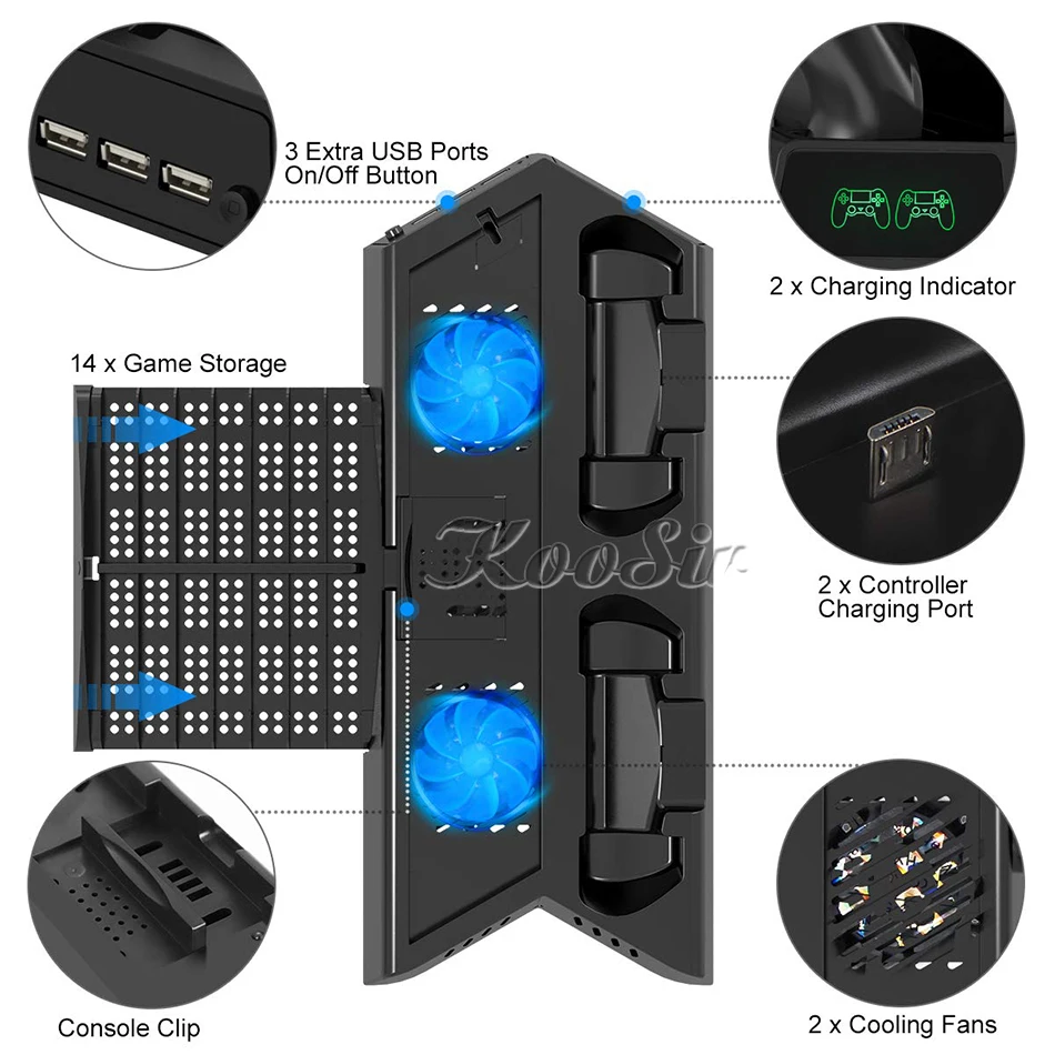 Подставка для контроллера PS4/SLIM/PRO джойстик с зарядным устройством|Подставки и