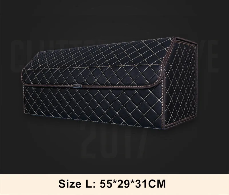 Diam Blacgold L Autofans Авто из искусственной кожи складная коробка багажника картонный органайзер для багажника складной автомобильный органайзер для багажника Большой багажный багажник S03 - Название цвета: Diam Blacgold L