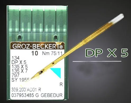 100 штук/10 упаковок/партия DP * 5 Groz beckert золотые иглы для промышленной швейной машины