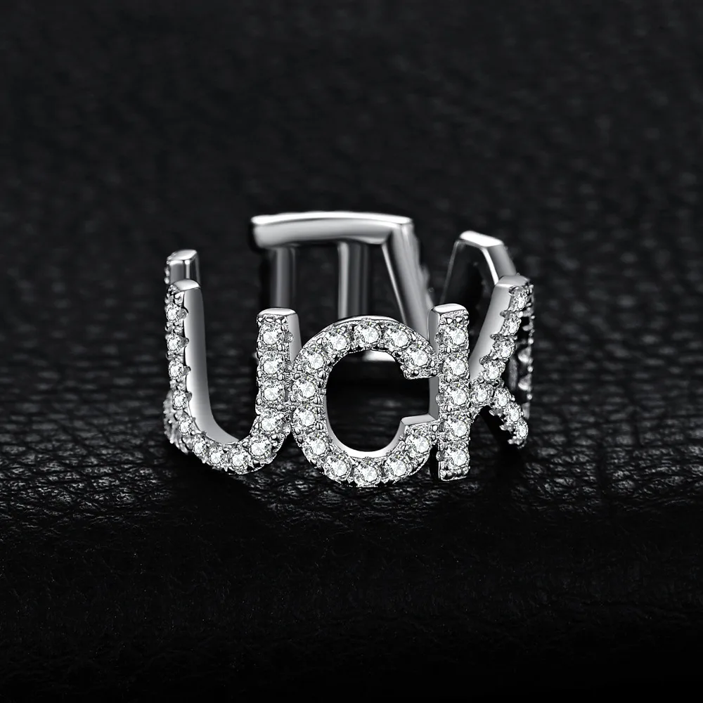 JewelryPalace создан синий шпинель фианит LUCKY VII Письмо Регулируемый Открытое кольцо 925 пробы серебряные ювелирные изделия для женщин Мода