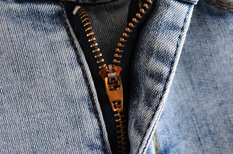 woman jeans hole light color ankle-length pants Eu style Pencil | Женская одежда