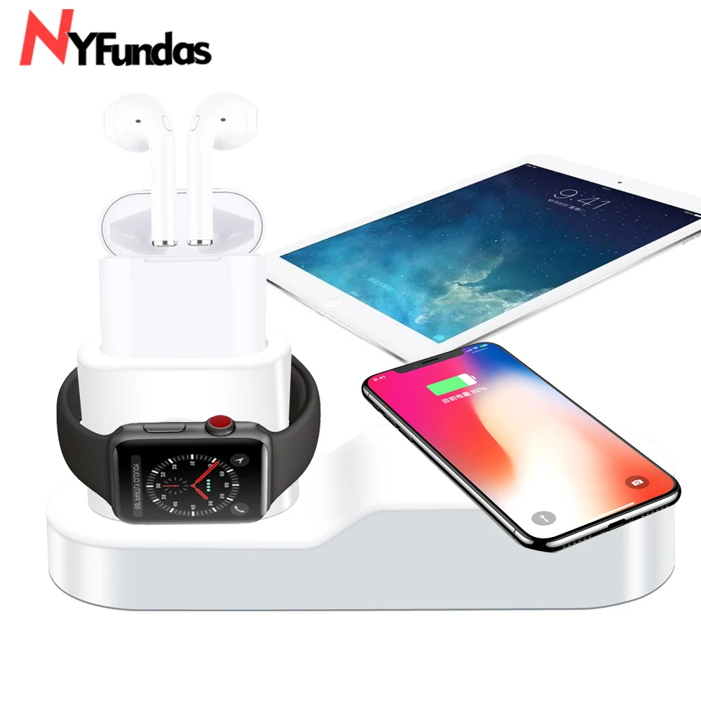 NYFundas Qi Беспроводное зарядное устройство подставка держатель для Apple Watch 2 3 4 Airpods