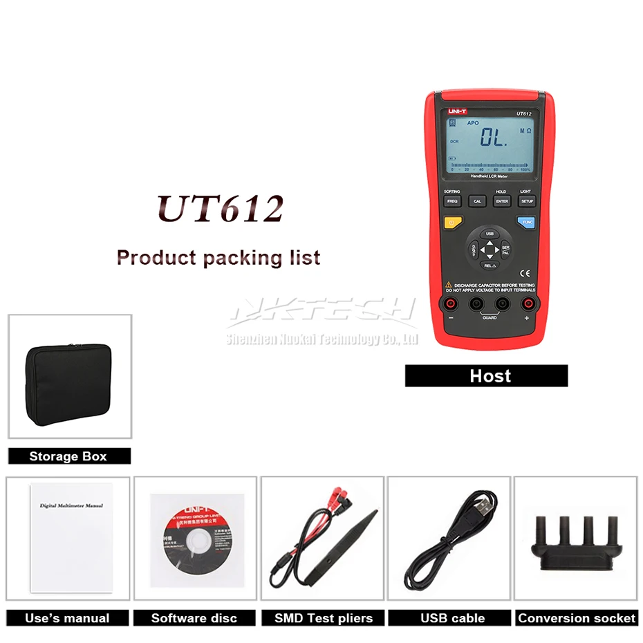 UNI T UT612 USB Интерфейс 20000 графы LCR метров ж/индуктивность частота Тесты и отклонение