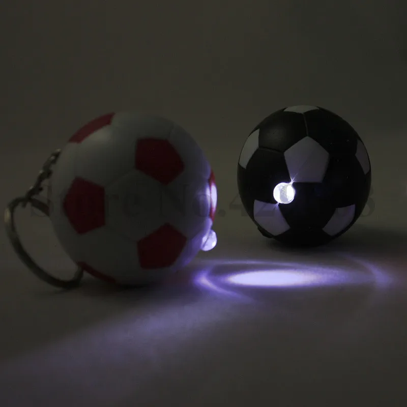 

30 pieces/Lot Mixed Colors Mini Ball Keychain Plastic LED Football Keychain Soccer Keyring LED Key Chains Soccer Key Chain