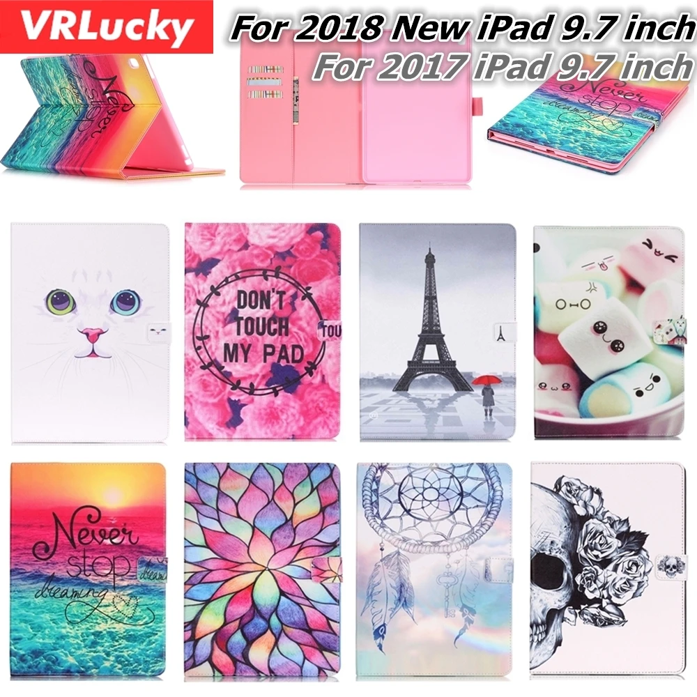 VRLucky для iPad 2018 2017 9 7 дюймов чехол с изображением кошки черепа башни ветра Шима