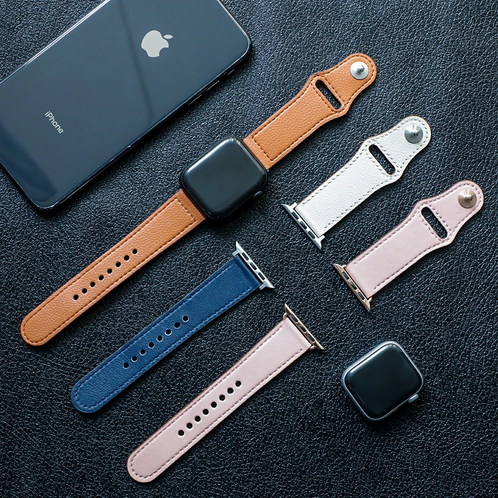 Кожаный ремешок для apple watch 5 4 band apple watch 3 2 iwatch band 44 мм 40 мм 42 мм 38 м pulseira correa браслет аксессуары для часов