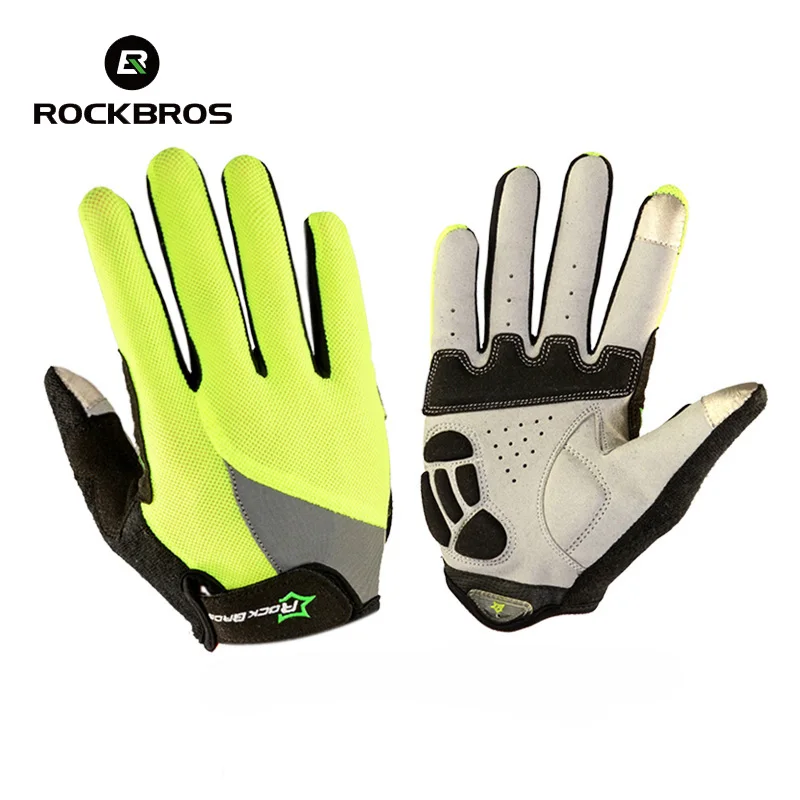 2017 RockBros Велоспорт Перчатки Мужчины Женщины Полный Finger Сенсорный MTB Дорога