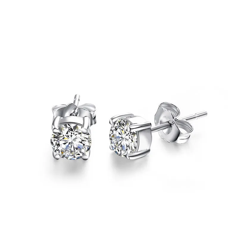 0. 5CT/шт. Оптовая продажа обручальные серьги гвоздики из стерлингового серебра с