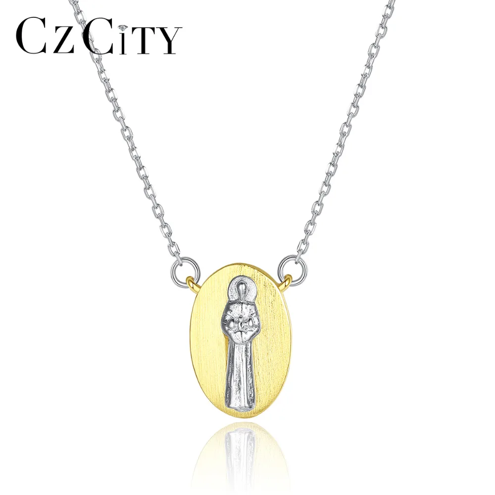 CZCITY новый 925 стерлингового серебра девственная Мария кулон ожерелье для женщин
