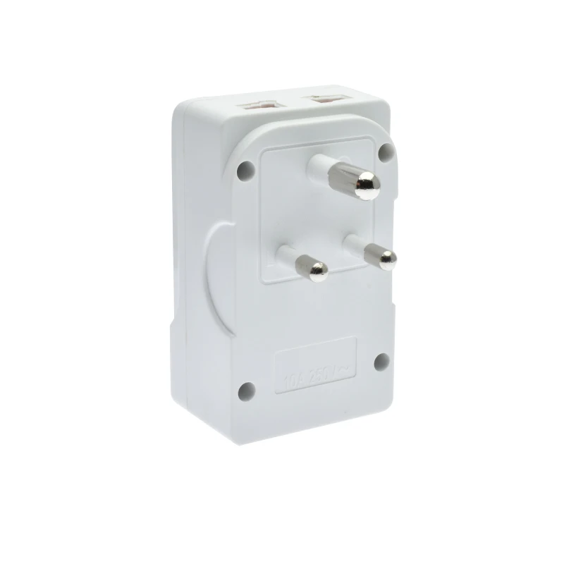 Индии для Южноафриканской штепсельной адаптер с двумя USB портами 5V1A 13A типом