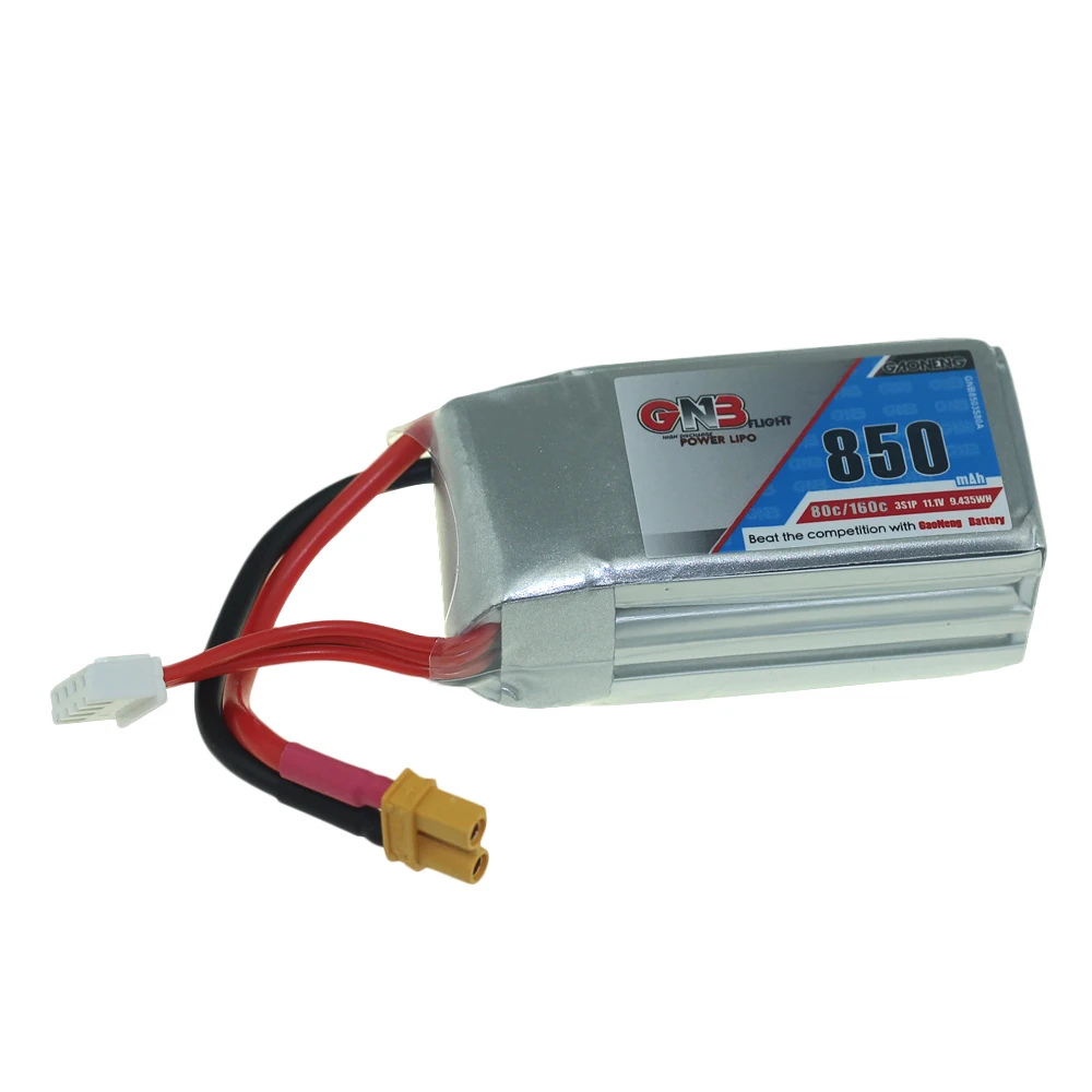 GNB 3S 4S Lipo аккумулятор 850mAh 80C 160C 11,1 V 14,8 V с XT30U-F разъемом перезаряжаемая батарея для радиоуправляемого гоночного дрона