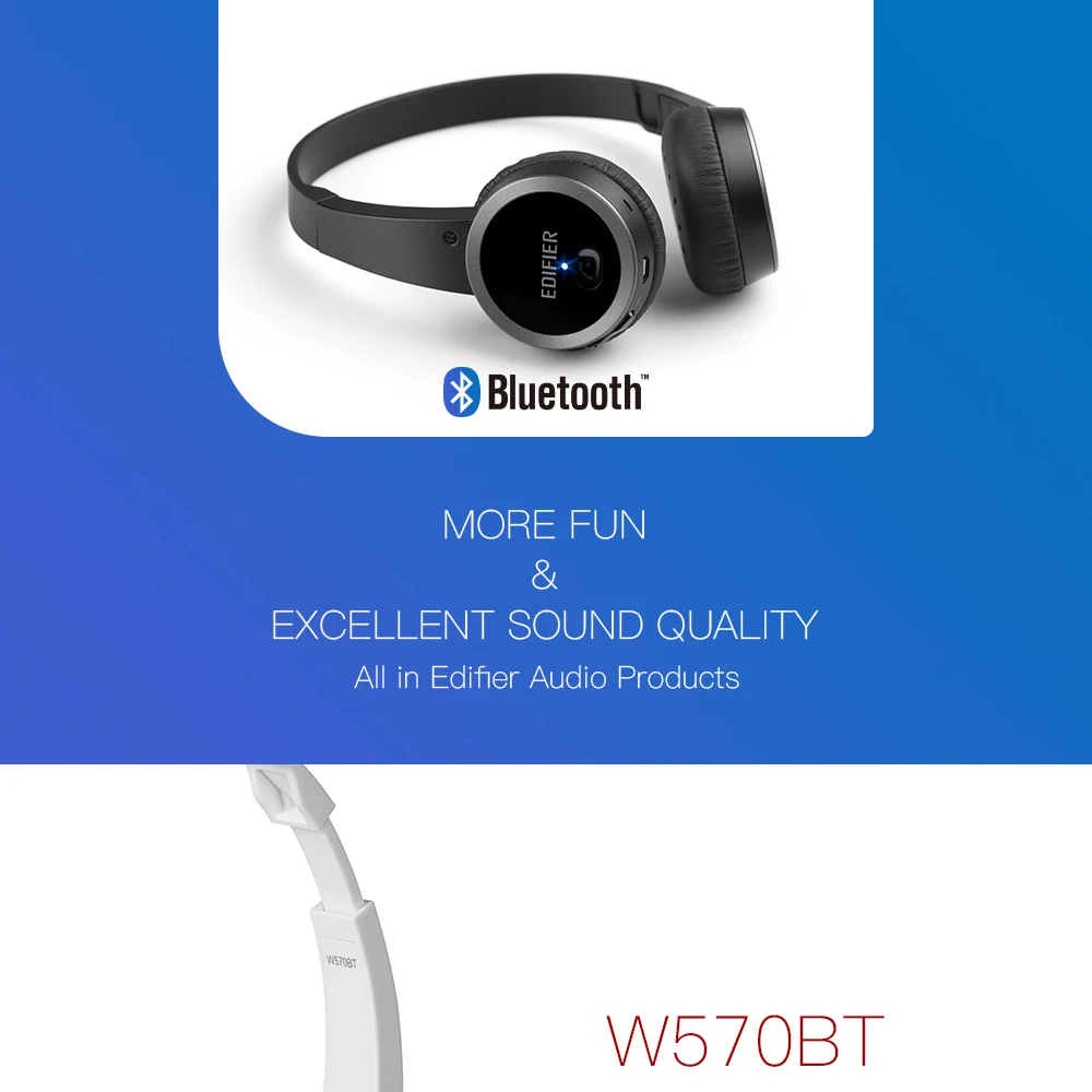 EDIFIER W570BT стерео Bluetooth гарнитура беспроводная Bluetooth гарнитура Музыкальный компьютер шумоподавление HIFI гарнитура вызов