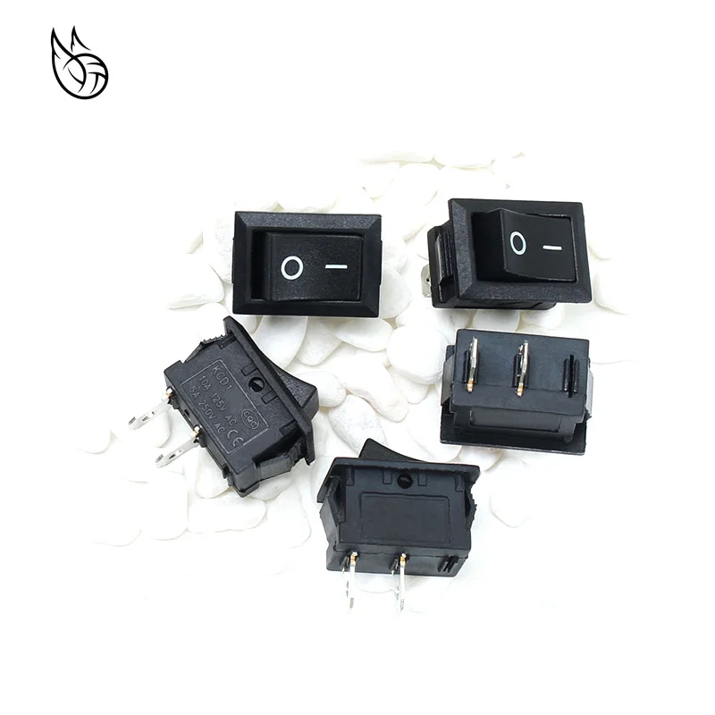 10 шт черный/красный/белая кнопка мини переключатель 6A-10A 250V KCD1-101 2Pin оснастки кнопка вкл/выключения кулисный переключатель 21*15 мм