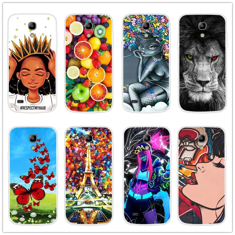 Мягкий ТПУ чехол накладка для телефона с мультяшным рисунком Samsung Galaxy S4 mini s4mini