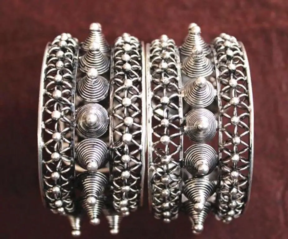 National characteristics Handmade Miao Silver Bracelet Pair &gt 100% Brand New High Quality Fashion free shipping | Украшения и
