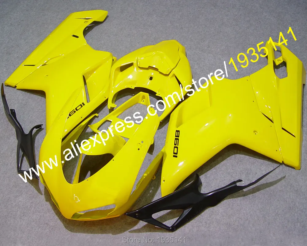 Корпус капот для Ducati 848 1098 2007 08 09 10 2011 годы 1198 Мотоцикл желтый обтекатель (литьё под