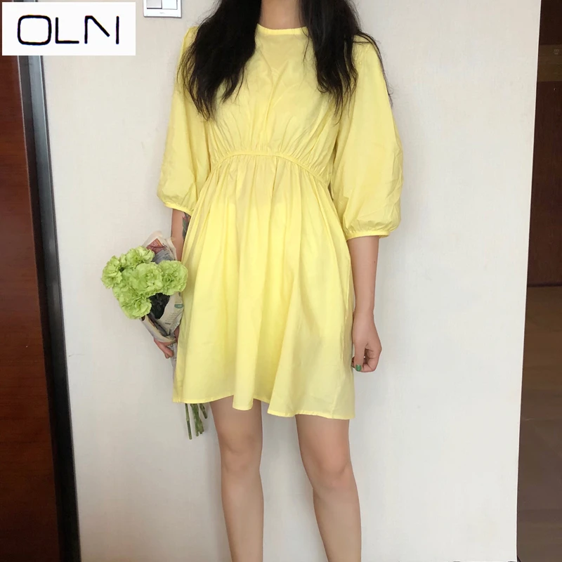 Vestidos платье OLN Новое корейское Ins мужское девичье Кукольное с ремешком на спине