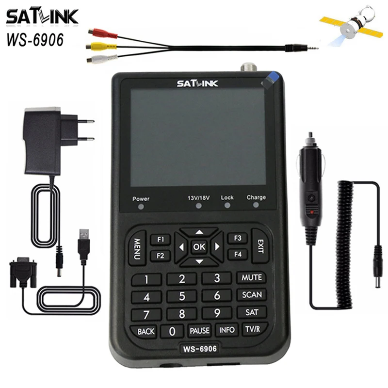 Оригинальный Горячий Satlink WS 6906 DVB S 3 5 дюймов lcd цифровой ресивер fta спутниковый