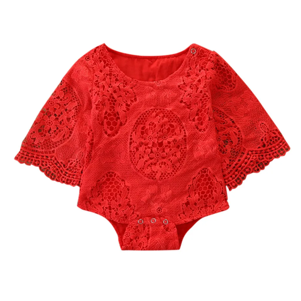 newborn body Kids Baby Girls Romper Summer Flower Lace Half Sleeve Romper Sunsuit Outfit One-pieces aunt baby clothes Playsuit