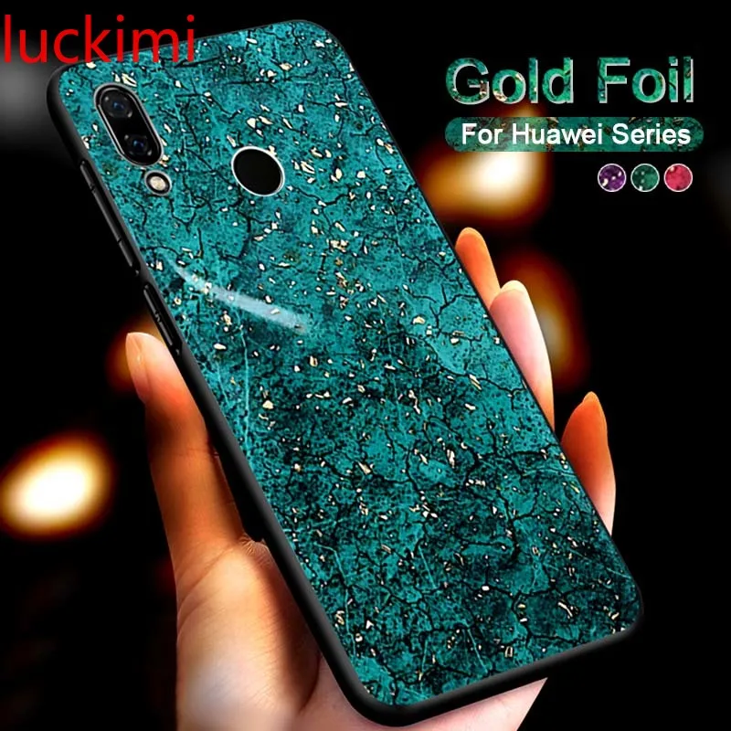 Чехол для huawei honor 9 lite 10 8c 8x max Gold Bling Marble |