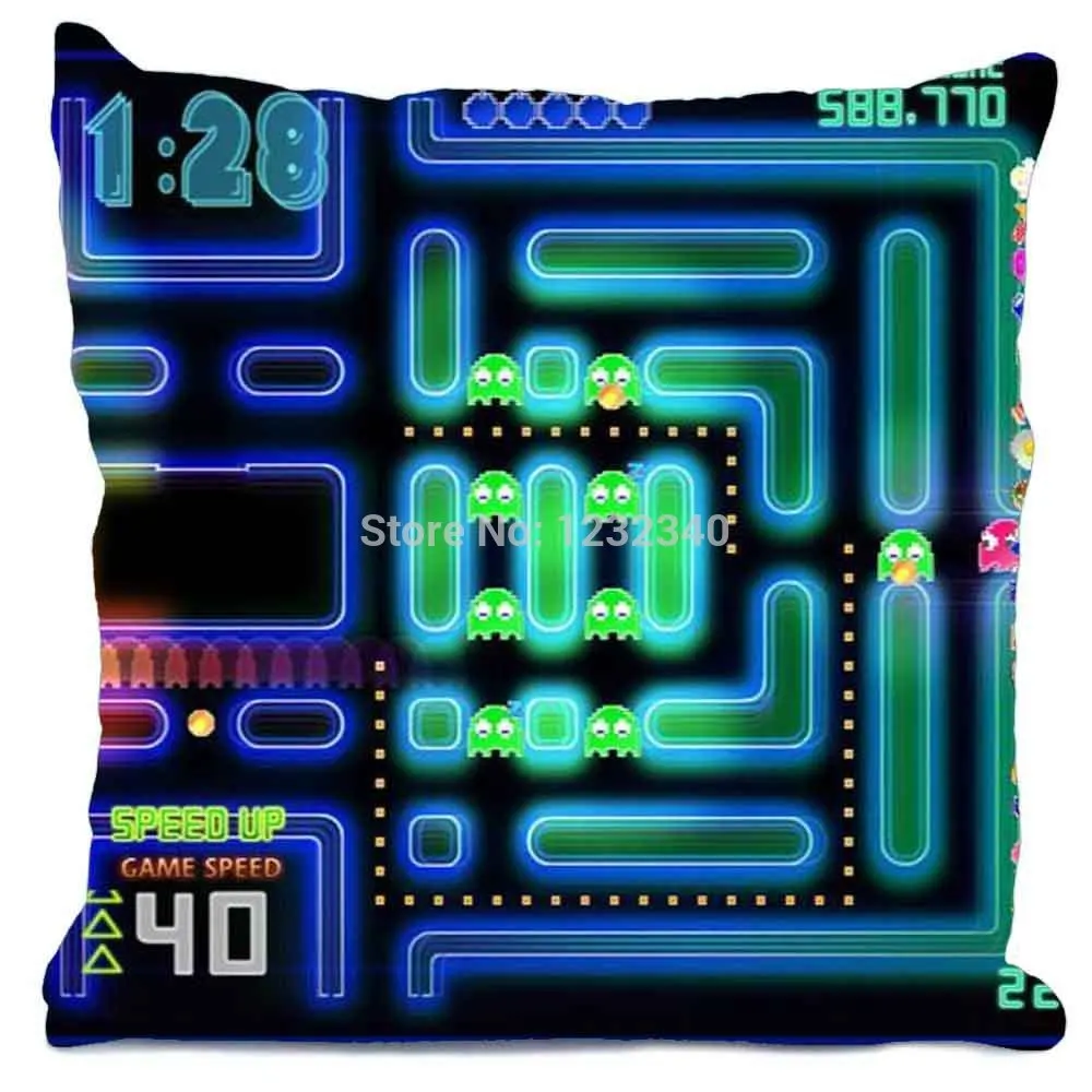Pacman геймер-нерд стиль Бросок Наволочка Custom35x35 см(с одной стороны) Домашняя Автомобильная наволочка