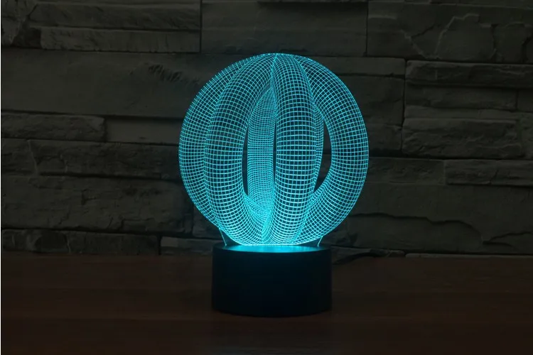 

Acrylic 3D Stereo Vision Lamp Circular tube 7 Color Change Lamp Remote ouch Switch Bedroom Bedside Lamp For Kid's Gift