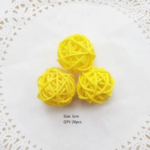 3cm 20pcs 10/20 шт. круглые звезды ротанговая Пальма клубок искусственный цветок для свадьбы для рождественской вечеринки украшения для самодельного изготовления детский подарок венок для дома орнамент - Цвет: 3cm 20pcs