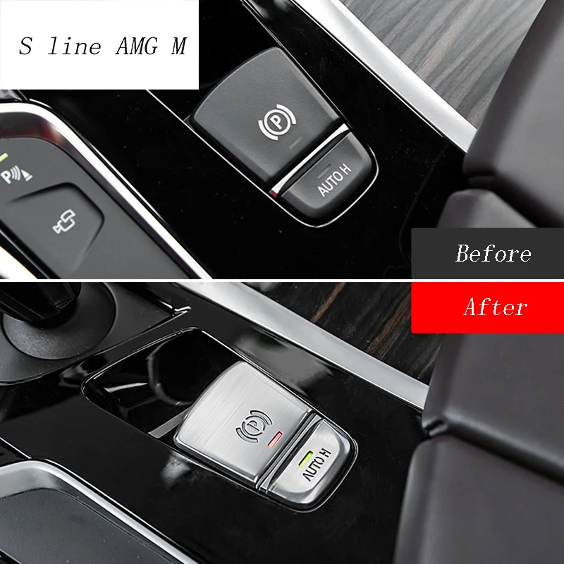 Автомобильный Стайлинг центральный ручной тормоз H Кнопка крышка металлическая