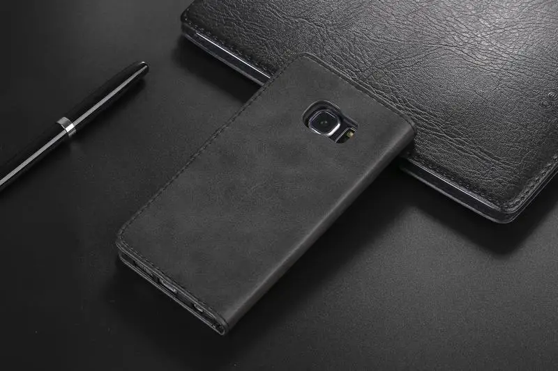 Роскошный кожаный флип-чехол в стиле ретро для samsung Galaxy S6 S7 Edge S8 S9 Plus A8 Plus чехол-кошелек с отделением для карт чехол Fundas