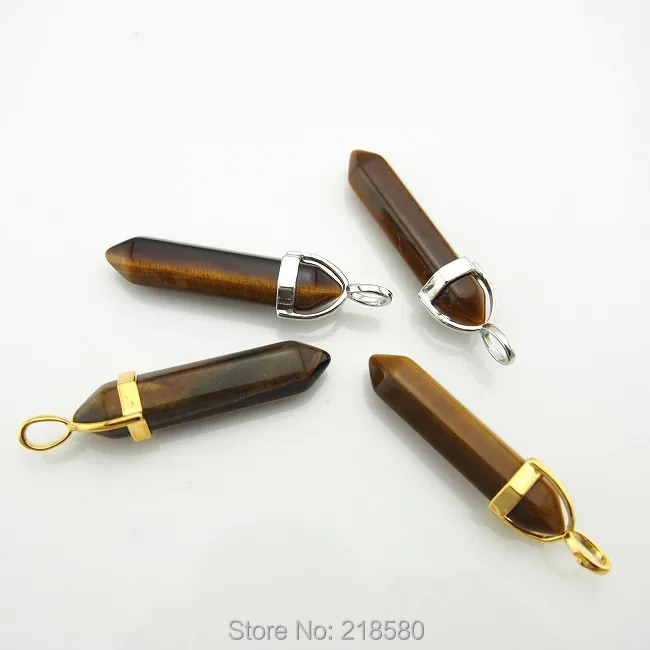 

C150120019 длинный Opalite кварц точка карандаш Спайк Кулон серебро или золото под залог