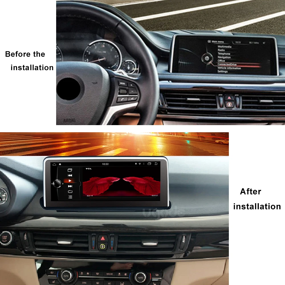 Ugode PX6 Автомобильный GPS навигатор 10 25 &quotAndroid 9 0 для BMW X5 F15 X6 F16 (2014-2017) NBT Радио Видео