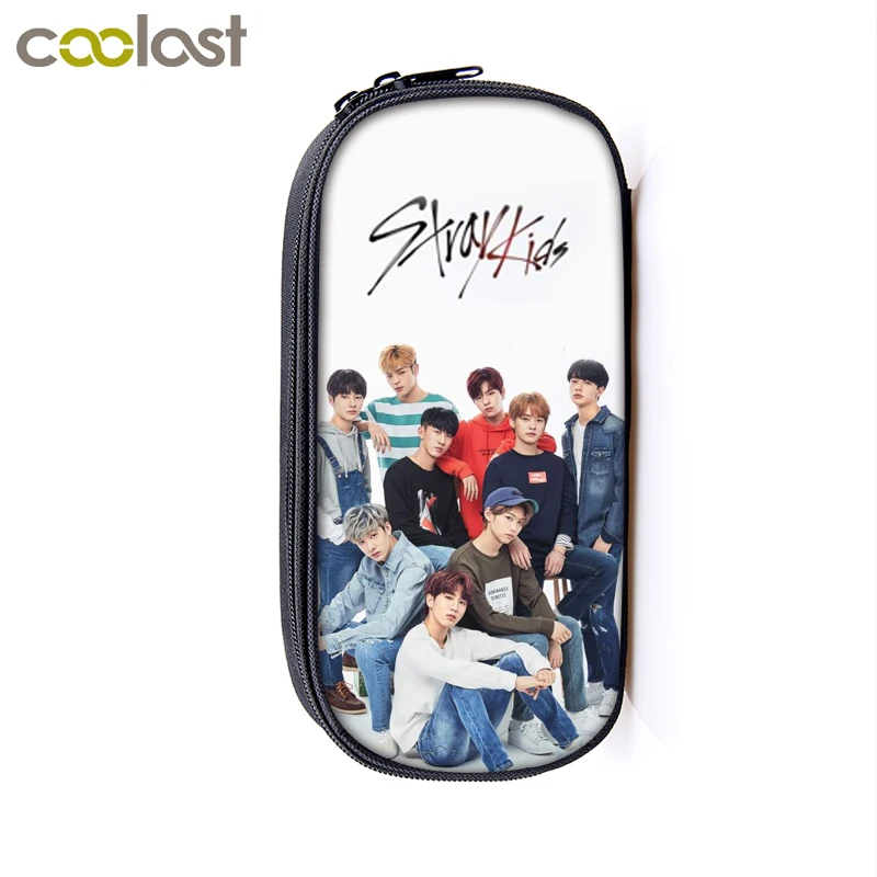KPOP бродячие Детские косметички женская косметичка StrayKids MINHO JISUNG WOOJIN CHANGBIN FELIX корейский подростковый пенал - Цвет: qbbstrays01