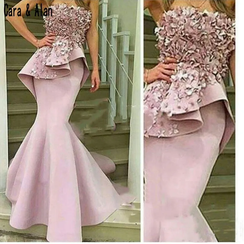 Same as picture Abendkleider вечерние платья Русалочки 3D аппликация без бретелек длинное вечернее платье для выпускного вечера платье для особых случаев - Цвет: Same as picture