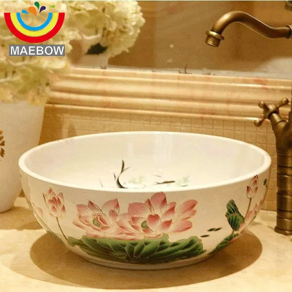 В 3 цветах китайская ручная работа столешница круглая чаша керамическая раковина