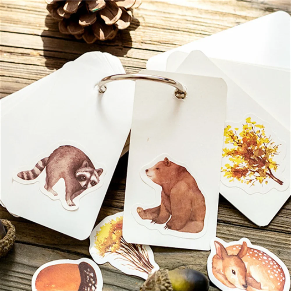 46 шт./компл. наклейки с лесными животными Kawaii Канцтовары Papeleria DIY Скрапбукинг