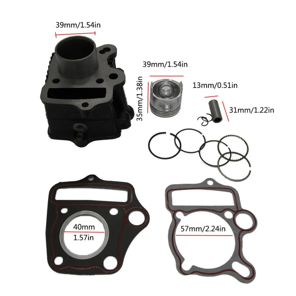 

39mm Cylinder kit Piston Rings set 50cc Engine Parts Kazuma Meerkat Redcat ATV