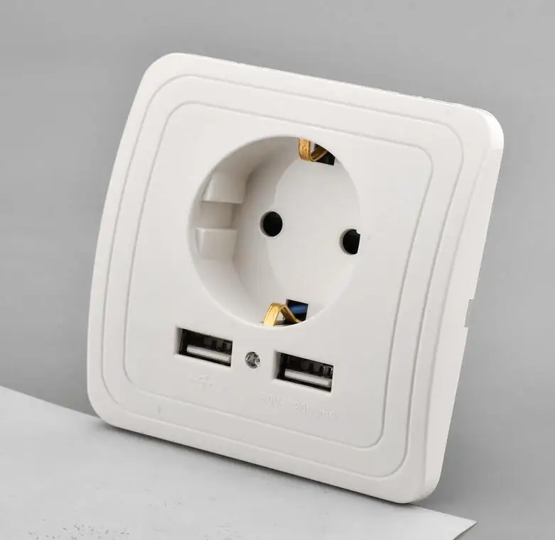5 в 2 а настенное зарядное устройство с европейской вилкой, двойной 2 usb порта, электрический адаптер, настенная розетка, розетка, панель питания, зарядная док-станция, Новинка