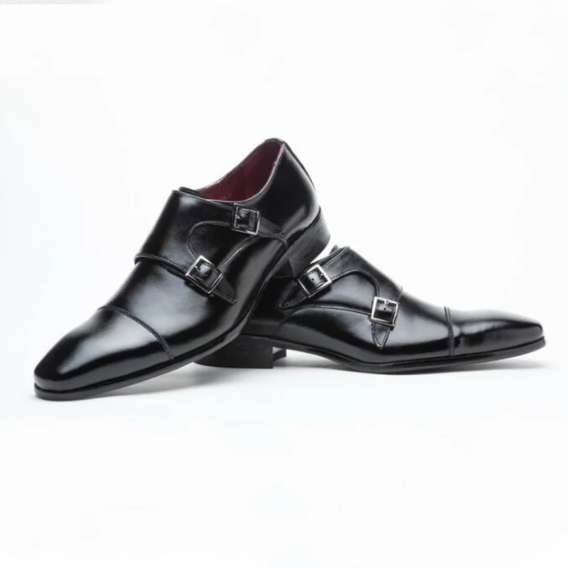 Туфли мужские классические натуральная кожа на шнуровке квадратный носок пряжка