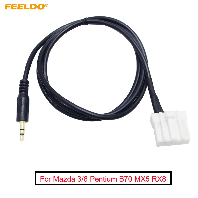 FEELDO 1 шт. автомобильный аудио кабель 3 5 мм AUX для Mazda 3/6 Pentium B70 MX5 RX8 Штекерный