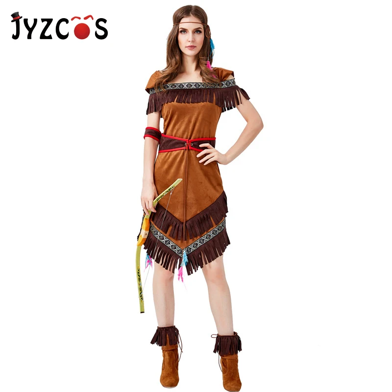 JYZCOS Индийский Американский костюм аборигена Bowman для косплея костюмы на Хэллоуин