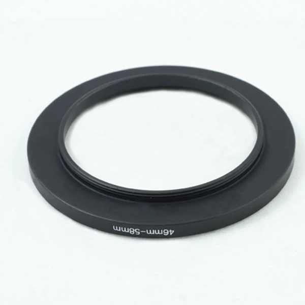 

46-58mm 46mm to 58mm Step-up Metal Filter Adapter Ring Black 46-58